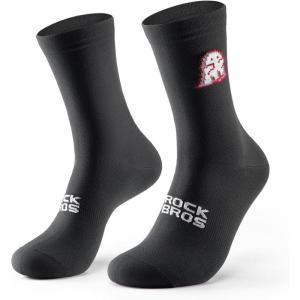 ROCKBROS Aerodynamic Cycling Socks with Wear-resistant Heel, VNS Halloween Series Breathable & Wicking Athletic Crew Socks(Black)