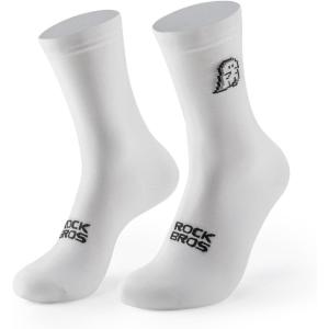 ROCKBROS Aerodynamic Cycling Socks with Wear-resistant Heel, VNS Halloween Series Breathable & Wicking Athletic Crew Socks(White)