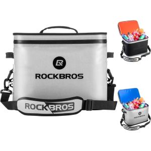 ROCKBROS Backpack Cooler Waterproof, 30 Can Large Leak-Proof Cooler Bags Insulated, Portable Soft Sided Cooler for Ice, Beer, Drink, Travel, Fishing, Beach, Golf, Picnic, Camping Gifts(Gray)