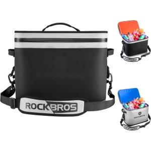 ROCKBROS Backpack Cooler Waterproof, 30 Can Large Leak-Proof Cooler Bags Insulated, Portable Soft Sided Cooler for Ice, Beer, Drink, Travel, Fishing, Beach, Golf, Picnic, Camping Gifts(Black)
