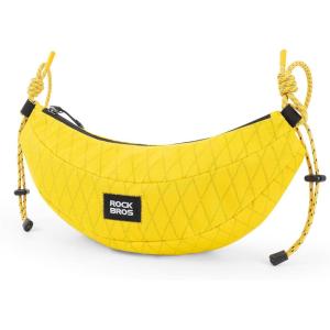 ROCKBROS Banana Shaped Handlebar Bag for Motorcycle & Folding Bikes – 1.8L Novelty Waist Pack – Sturdy Nylon Crossbody Sling Pouch for Moped Scooter Cycling