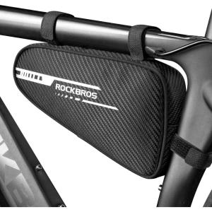 ROCKBROS Bike Bag Bicycle Frame Bag Bike Triangle Storage Bag Bike Accessories Pouch Cycling Pack for MTB Road Bicycle Accessories(Black)