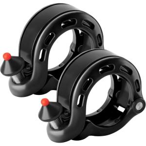 ROCKBROS Bike Bell, Hidden Bicycle Bell with Clear& Long Sound, Durable MTB Bell for 22.2/25.4/31.8 mm Standard Handlebar Size, More Than 100DB, Bike Horn for Adults or Kids Bike(A6 – Black – 2PCS)