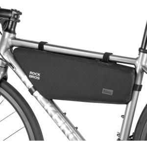 ROCKBROS Bike Frame Bag 2.9L Large Capacity Bike Storage Bag Waterproof Under Top Tube Bike Bag，Narrow Edge Bike Pouch for Mountain & Road Bike