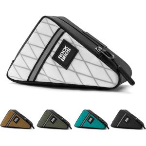 ROCKBROS Bike Frame Pouch Triangle Bag – Waterproof Small Bicycle Bag for Boys, Girls, Men, Women – Road & Folding Bike Accessory(White)
