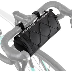 ROCKBROS Bike Handlebar Bag with 1.5L Large Capacity Bike Bag Front Handlebar for Bicycles Reflective Bike Accessory Bags for MTB Road Bikes(black)