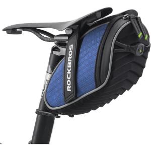 ROCKBROS Bike Seat Bag, Bicycle Saddle Bag Under Seat 3D Shell Cycling Seat Pack for Mountain Road Bikes Black(Blue)