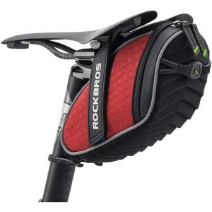ROCKBROS Bike Seat Bag, Bicycle Saddle Bag Under Seat 3D Shell Cycling Seat Pack for Mountain Road Bikes Black(Red)