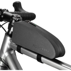 ROCKBROS Bike Top Tube Bag Bicycle Front Frame Bag Waterproof Bike Pouch Pack/Phone Bag Cycling Accessories Pouch for Mountain Road Bike Medium(Black)