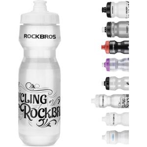 ROCKBROS Bike Water Bottle 20oz-25oz Squeeze Cycling Water Bottle BPA Free Leak Proof Sports Water Bottle with Dust Cover for Bicycle Running Gym Outdoor(25oz Transparent)