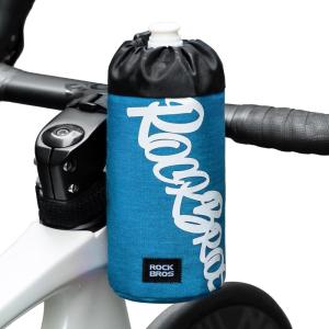 ROCKBROS Bike Water Bottle Holder Handlebar Bike Feedbag with Quick Access, Universal Compatible with Road Bike MTB E-Bike Cruiser Scooter Wheelchair Bottle Cages(Blue)