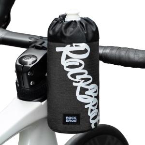 ROCKBROS Bike Water Bottle Holder Handlebar Bike Feedbag with Quick Access, Universal Compatible with Road Bike MTB E-Bike Cruiser Scooter Wheelchair Bottle Cages(Black)