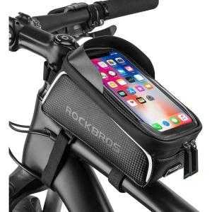 ROCKBROS Bike/Bicycle Phone Front Frame Bag, Waterproof, Tube Bag,Cycling Pouch, Bike Accessories for Men Compatible Phone Under 7”
