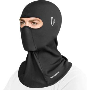 ROCKBROS Cold Weather Balaclava Ski Mask for Men Windproof Thermal Winter Scarf Mask Women Neck Warmer Hood for Cycling(Black)
