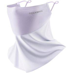 ROCKBROS Cooling Neck Gaiter Face Scarf Coverings with Ear Loops Breathable Sun UV Protection Balaclava Bandanas for Cycling(Purple)