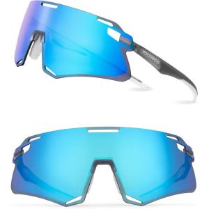 ROCKBROS Cycling Glasses for Men – UV Protection Bike Sunglasses for Sports, Running, MTB(Blue)