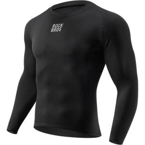 ROCKBROS Cycling Jersey, Thermal Cycling Base Layer, Long Sleeve Compression Shirts, Crew Neck Quick Dry Tops for Workout
