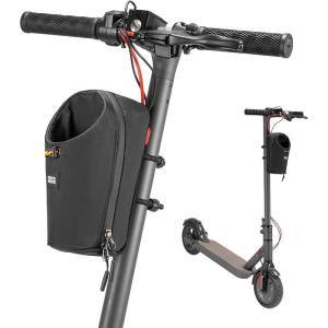 ROCKBROS Electric Scooter Bag, Bike Handlebar Bag with External Water Bottle Holder, Proprietary Magnetic Snap 1.5L Storage Bag for Electric Scooters, Ebike and Folding Bicycles, Black(Black)