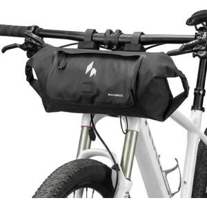 ROCKBROS Handlebar Bag Waterproof with Adjustable Capacity (Up to 8L)-Front Storage Pouch Bag with Waterproof Zipper Anti-Displacement Double-Side Open Compatible for Road Mountain Bike Cycling Travel
