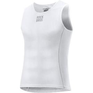 ROCKBROS Men’s Sleeveless Cycling Undershirt – Quick Dry Breathable Bicycle Jerseys(White1)
