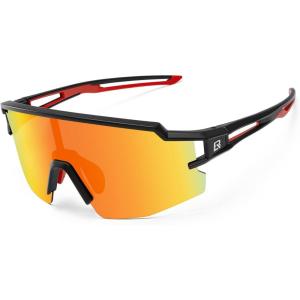 ROCKBROS Polarized Kids Cycling Glasses Youth Kids Baseball Sunglasses UV400 Protection Goggles Girls Boys.(Black Sand Frame)