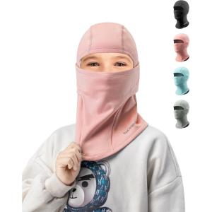 ROCKBROS Ski Mask for Kids Balaclava Windproof Winter Mask for Cold Weather Neck Gaiter for Skiing Snowboarding Outdoor(Pink)