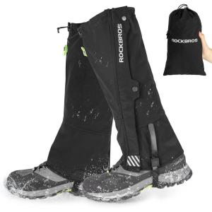 ROCKBROS Snow Boot Leg Gaiters for Hiking Waterproof Leg Gaiter for Skiing Walking Snow Boot Gaiters Tear Resistant Adjustable Gaiters(XL/2XL)