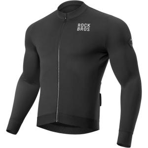 ROCKBROS Thermal Jacket for Men Windproof Cycling Jacket Winter Warm Cycling Clothing Suitable for 41-68℉(Black)