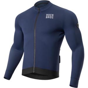 ROCKBROS Thermal Jacket for Men Windproof Cycling Jacket Winter Warm Cycling Clothing Suitable for 41-68℉(Blue)