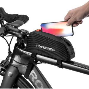 ROCKBROS Top Tube Bike Bag Bicycle Front Frame Bag Bike Accessories Pouch Compatible with iPhone 14/13/12 Pro Galaxy S22/S21(STYLE 1)