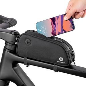 ROCKBROS Top Tube Bike Bag Bicycle Front Frame Bag Bike Accessories Pouch Compatible with iPhone 14/13/12 Pro Galaxy S22/S21(STYLE 2)