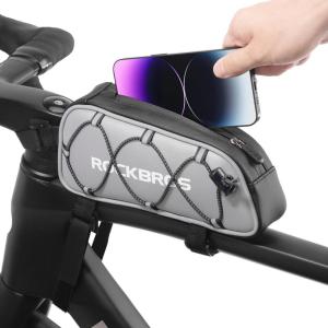 ROCKBROS Top Tube Bike Bag Bicycle Front Frame Bag Bike Accessories Pouch Compatible with iPhone 14/13/12 Pro Galaxy S22/S21(STYLE 3)