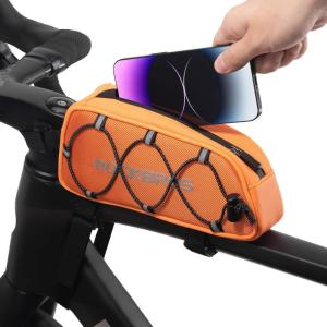 ROCKBROS Top Tube Bike Bag Bicycle Front Frame Bag Bike Accessories Pouch Compatible with iPhone 14/13/12 Pro Galaxy S22/S21(STYLE 4)