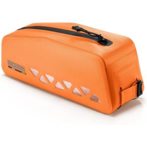 ROCKBROS Top Tube Bike Bag Waterproof Bike Frame Bag Lightweight Buckle Lock Design TPU Material Top Tube Bag Easy Install Cycling Top Tube Front Frame Pack 1L Capacity(Orange)
