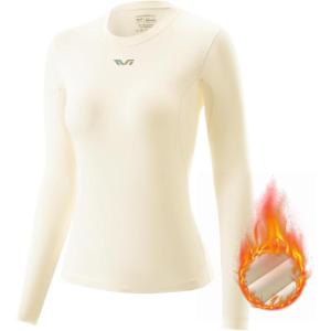ROCKBROS Women’s Thermal Shirts Winter Cycling Long Sleeve for Women Fleece Lined Base Layer Underwear Suit Fitted Tops