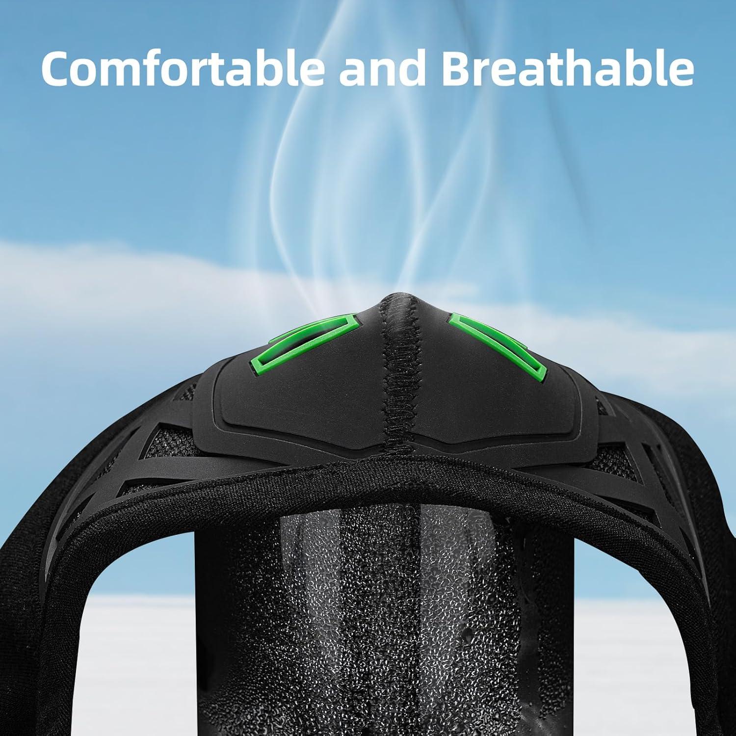 imageROCKBROS Balaclava Ski Mask Thermal Windproof Balaclava Mask 3D Design Breathable BalaclavaBlack Green