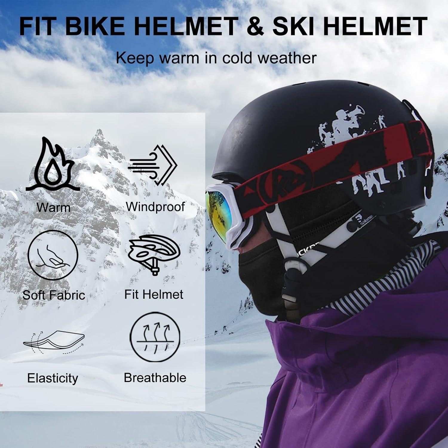 imageROCKBROS Balaclava Ski Mask for Men Cold Weather Scarf Windproof Thermal Winter Neck Warmer Hood for Cycling HikingBlack