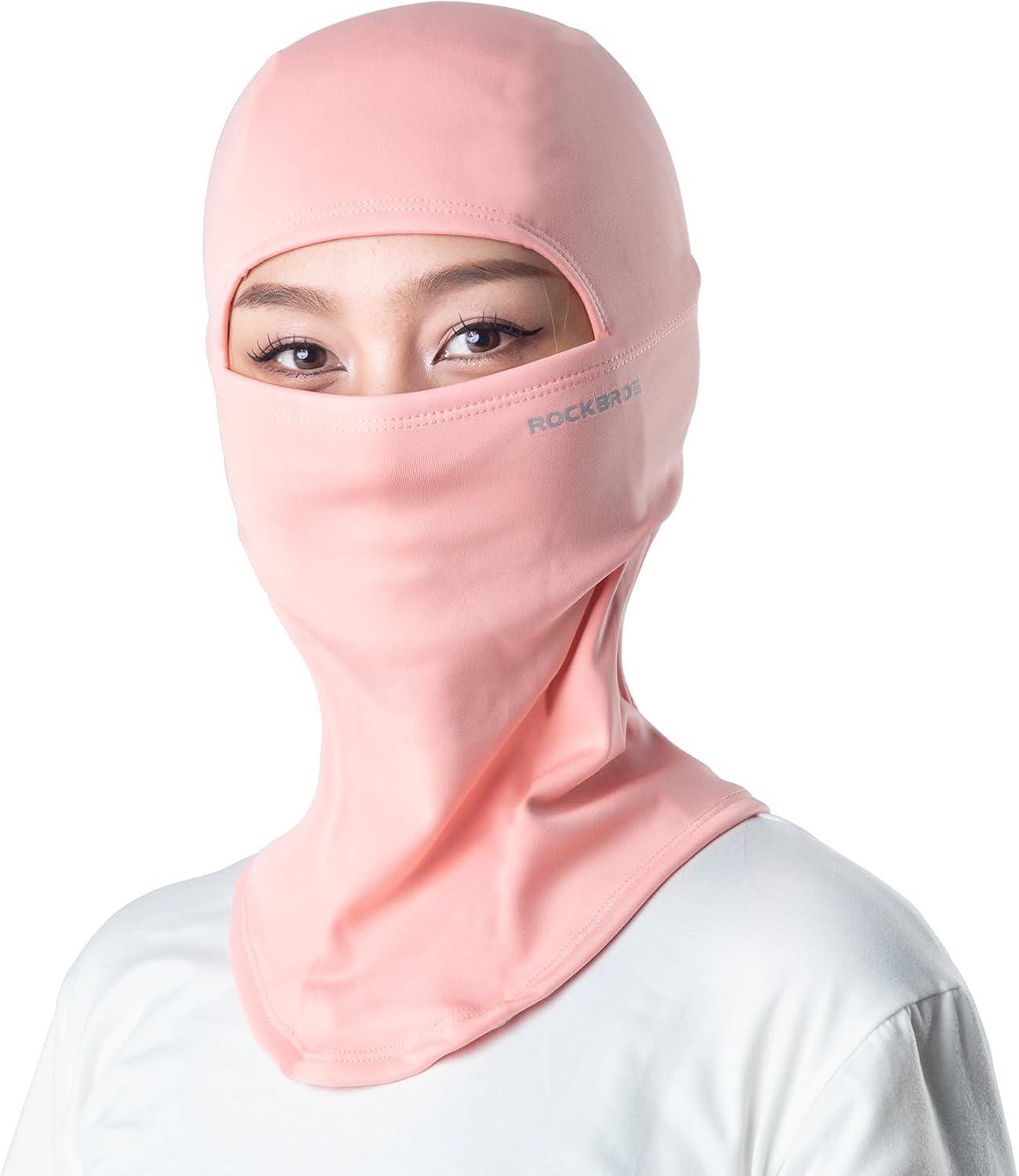 imageROCKBROS Balaclava Ski Mask for Men Cold Weather Scarf Windproof Thermal Winter Neck Warmer Hood for Cycling HikingPink