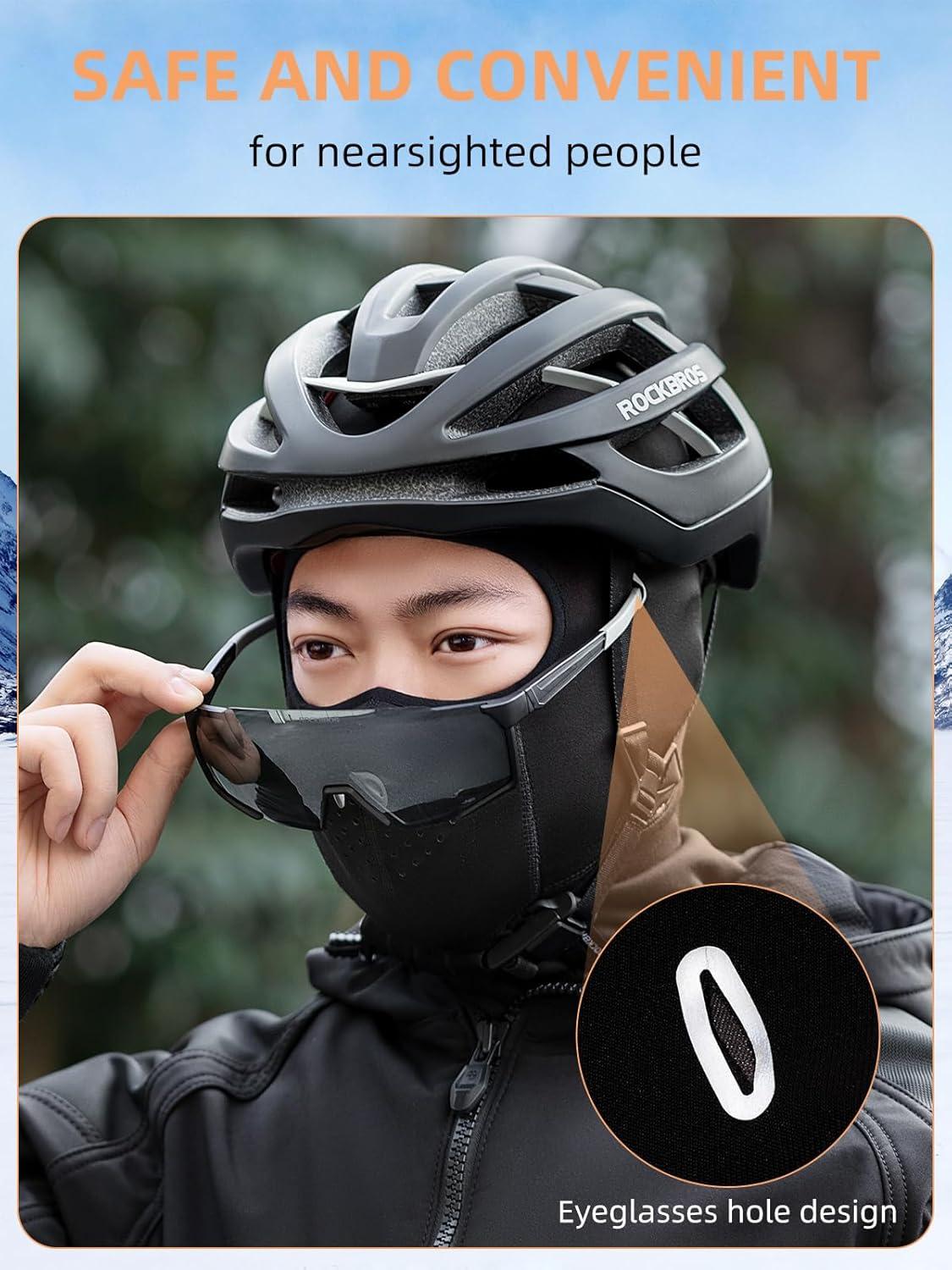 imageROCKBROS Balaclava Ski Mask for Men and Women Winter Breathable Cold Weather Fleece Windproof Thermal for Skiing and CyclingBlack2