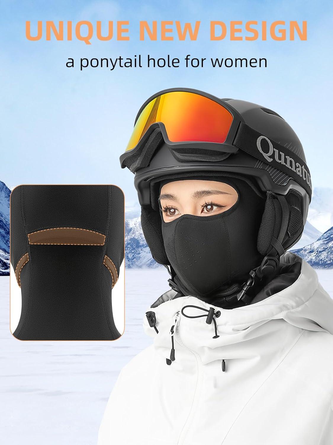imageROCKBROS Balaclava Ski Mask for Men and Women Winter Breathable Cold Weather Fleece Windproof Thermal for Skiing and CyclingBlack2