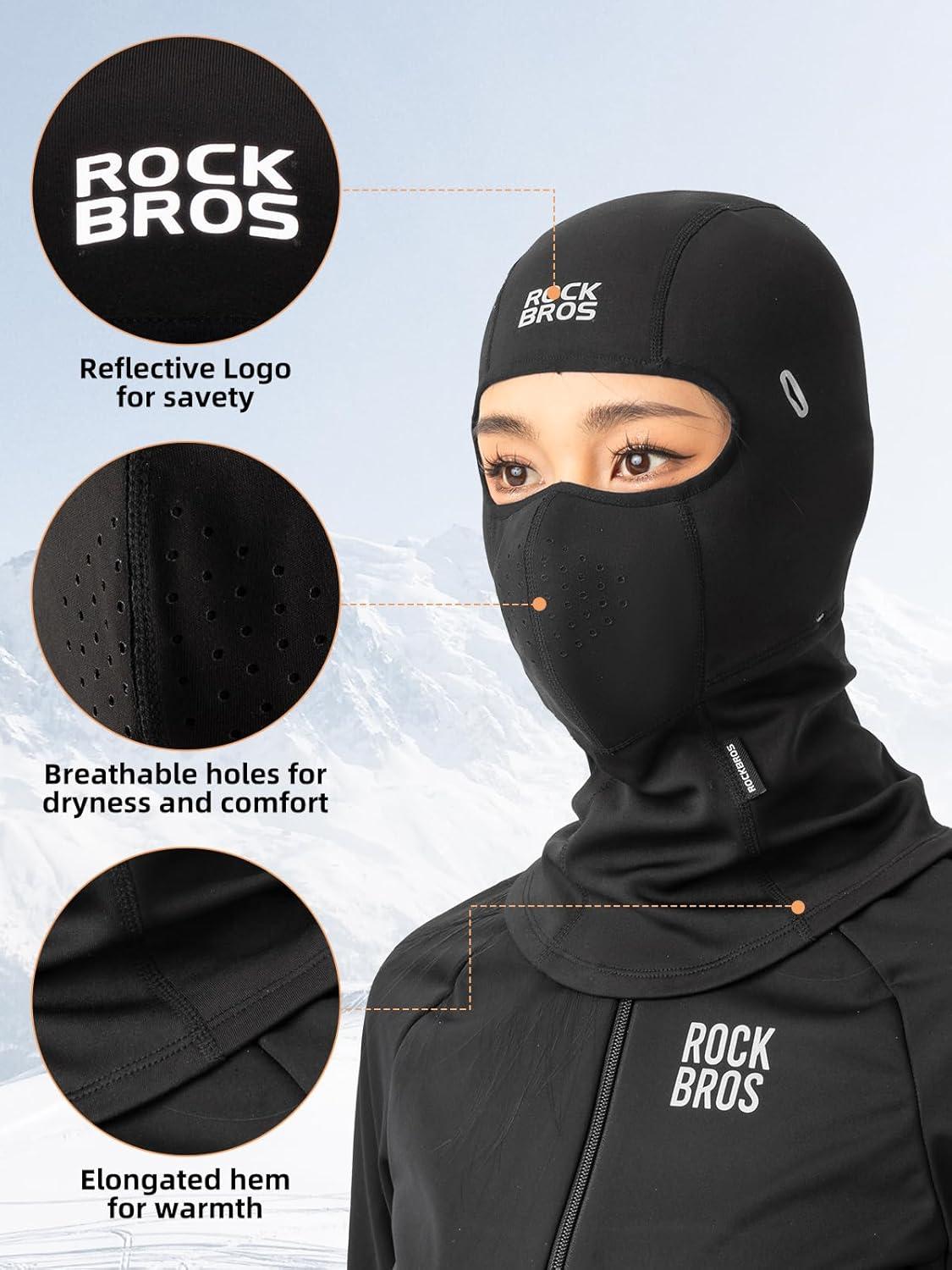 imageROCKBROS Balaclava Ski Mask for Men and Women Winter Breathable Cold Weather Fleece Windproof Thermal for Skiing and CyclingBlack2