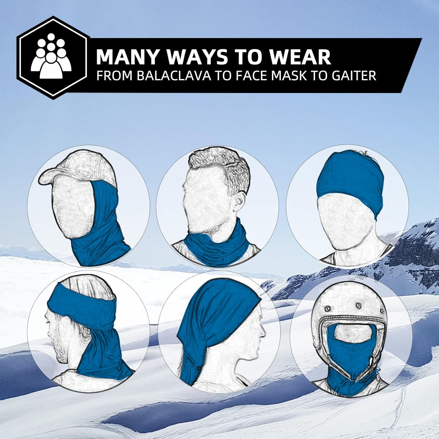 imageROCKBROS Cold Weather Balaclava Ski Mask for Men Windproof Thermal Winter Scarf Mask Women Neck Warmer Hood for CyclingBlue