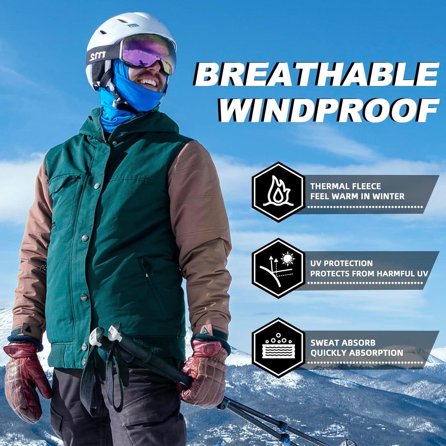 imageROCKBROS Cold Weather Balaclava Ski Mask for Men Windproof Thermal Winter Scarf Mask Women Neck Warmer Hood for CyclingBlue
