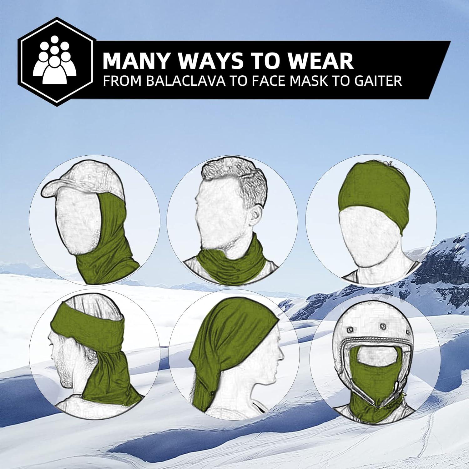 imageROCKBROS Cold Weather Balaclava Ski Mask for Men Windproof Thermal Winter Scarf Mask Women Neck Warmer Hood for CyclingDeep Green