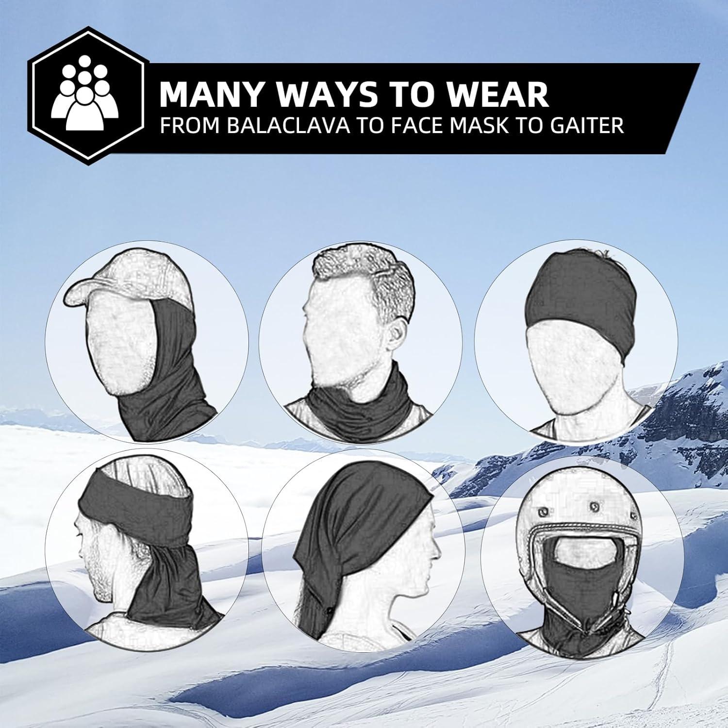 imageROCKBROS Cold Weather Balaclava Ski Mask for Men Windproof Thermal Winter Scarf Mask Women Neck Warmer Hood for CyclingThickfleece Black