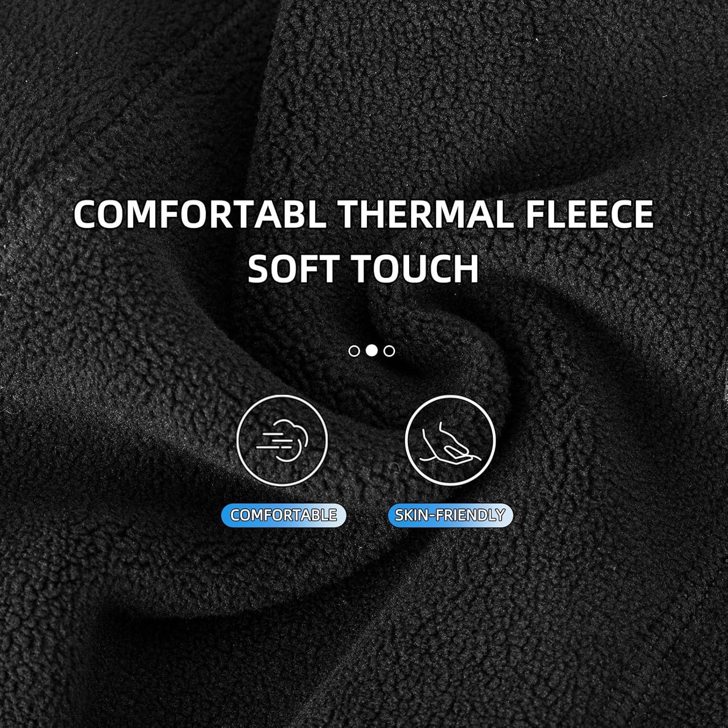 imageROCKBROS Cold Weather Balaclava Ski Mask for Men Windproof Thermal Winter Scarf Mask Women Neck Warmer Hood for CyclingThickfleece Black