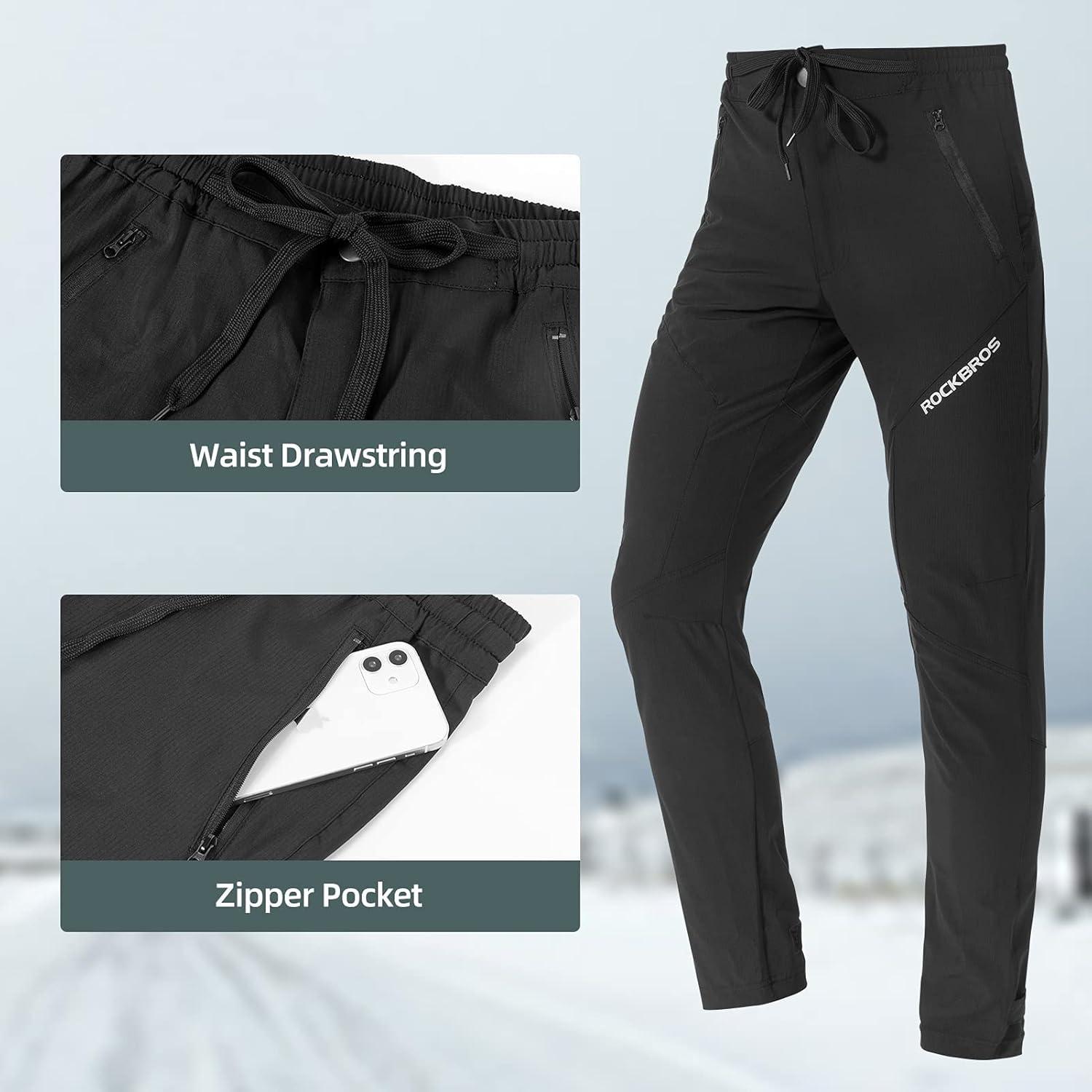 imageROCKBROS Mens Cycling Pants Mountain Bike Pants QuickDry Biking Pants for Running Hiking Outdoor SportsBlack