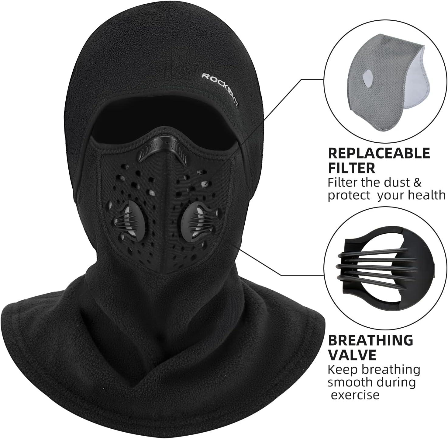 imageROCKBROS Ski Mask Balaclava Winter Mask for Men Baclava Cold Weather ThermalBlack 1