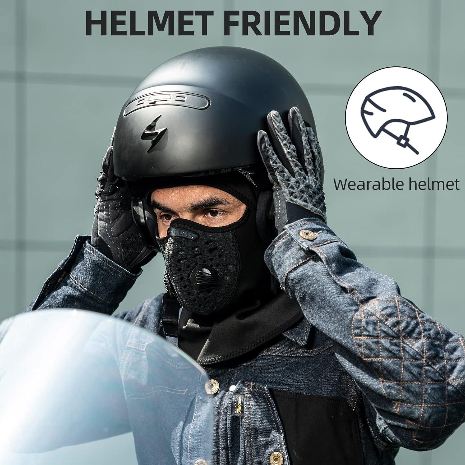 imageROCKBROS Ski Mask Balaclava Winter Mask for Men Baclava Cold Weather ThermalBlack 1