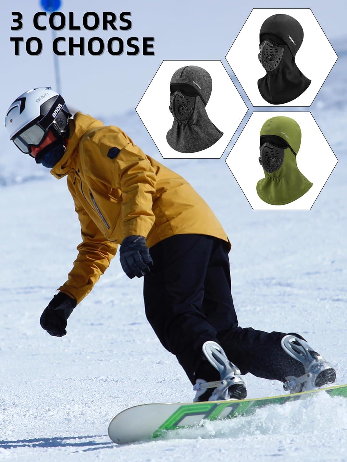 imageROCKBROS Ski Mask Balaclava Winter Mask for Men Baclava Cold Weather ThermalBlack